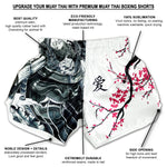 Muay Thai Shorts Cherry Blossom Samurai infografic