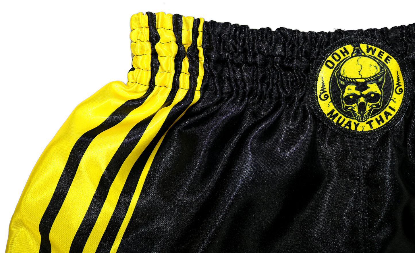 black and yellow muay thai boxing shorts