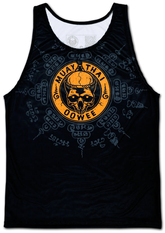 OOWEE Muay Thai Tank Top ★ SAK YANT (schwarz / orange)