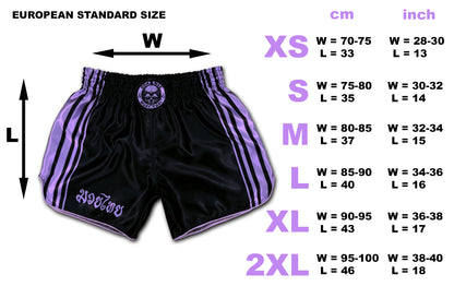 Digital Lavender 💜 Muay Thai Boxshorts (schwarz)