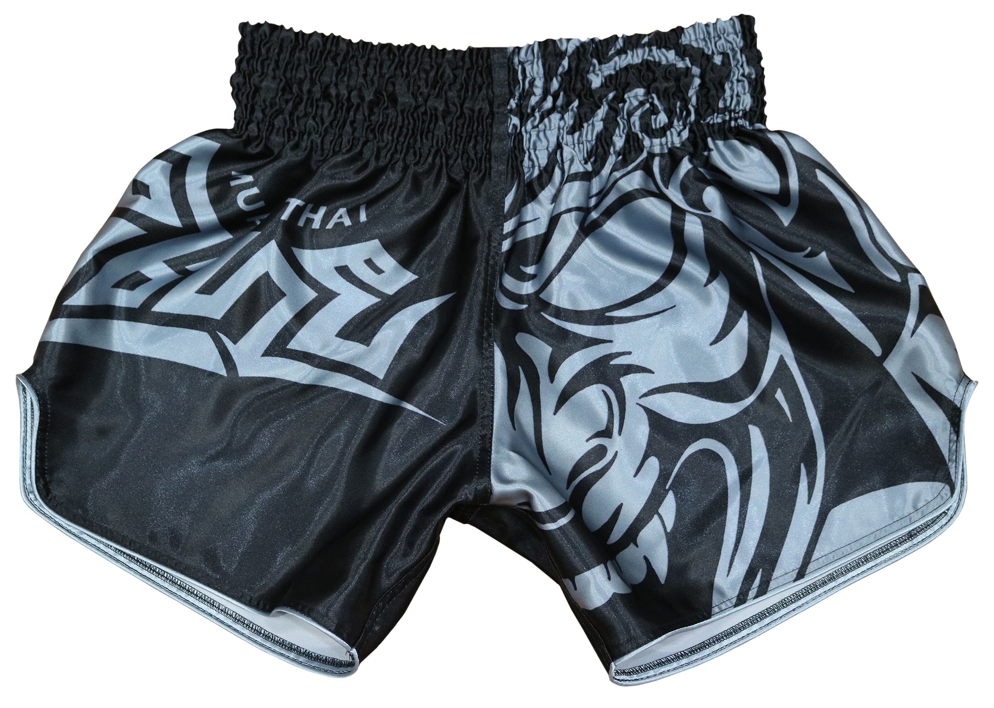 Muay Thai Shorts Tribal Samurai Silver Grey